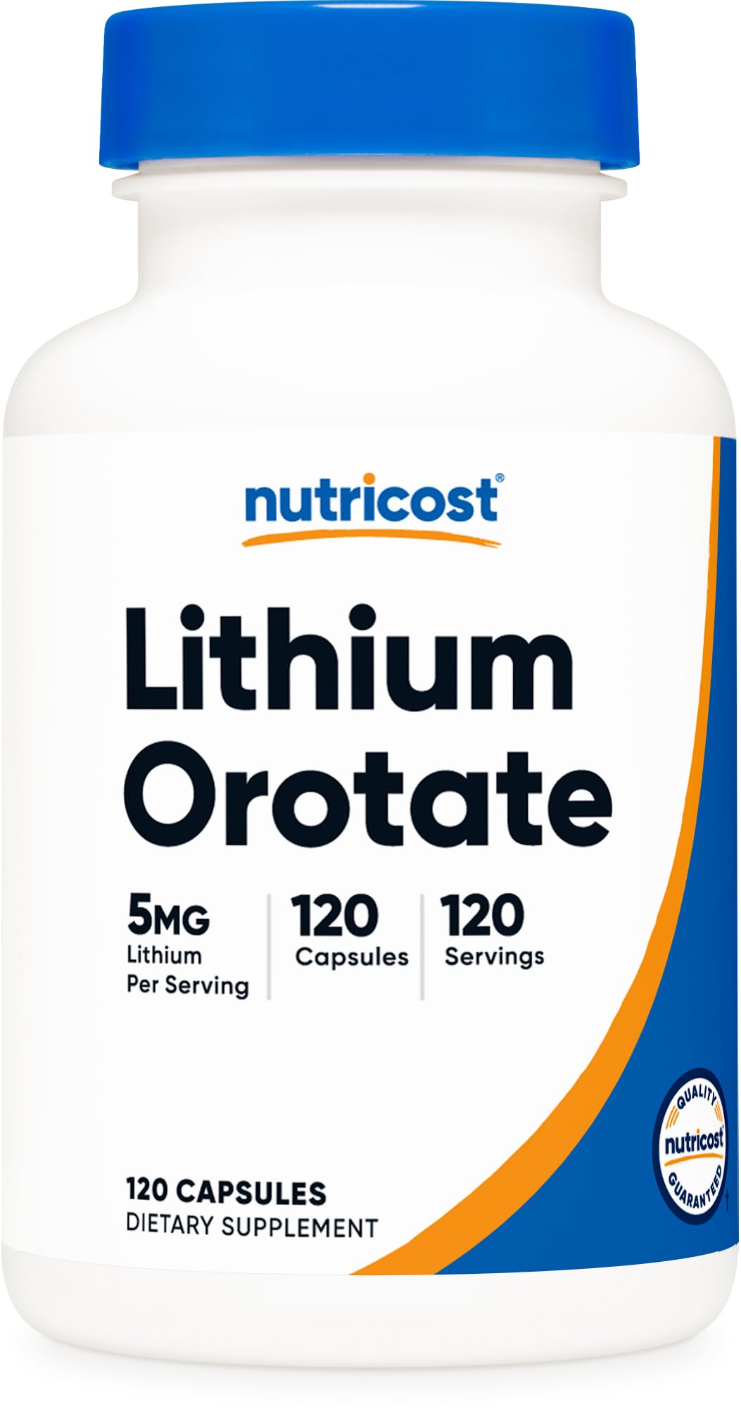 Nutricost Lithium Orotate 5mg, 120 Capsules - Veggie Caps, Non-GMO, Gluten Free - dailyvitalstore