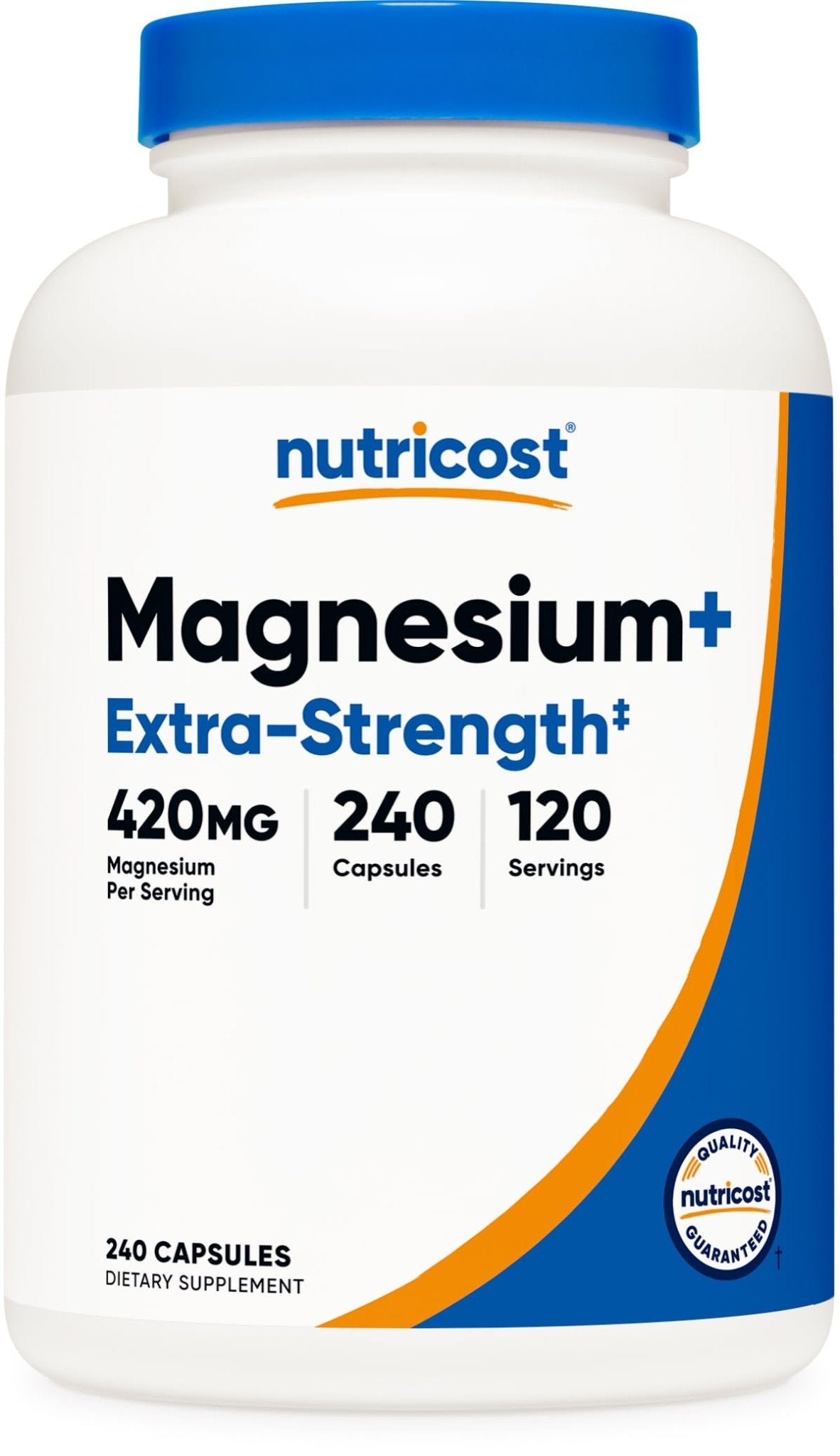 Nutricost Magnesium+ Extra Strength 420mg, 240 Capsules - 120 Servings. Magnesium Oxide and Glycinate - Non-GMO, Gluten Free, Vegan Friendly - dailyvitalstore