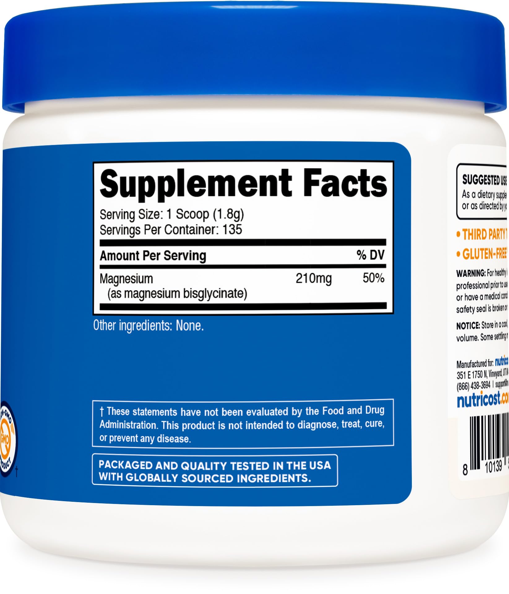 Nutricost Magnesium Glycinate Powder (250 Grams) (Unflavored) - dailyvitalstore