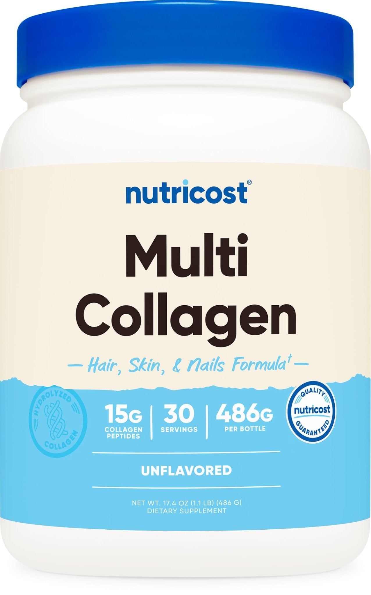 Nutricost Multi Collagen Protein Complex (Unflavored, 30 Servings) - Supplement with Biotin, Hyaluronic Acid, and Collagen Peptides - dailyvitalstore