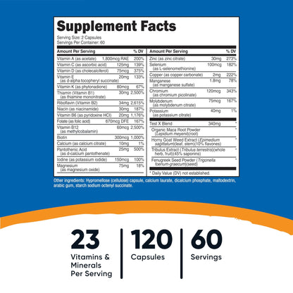 Nutricost Multivitamin for Men 120 Capsules - Vitamins and Minerals for The Healthy Man - dailyvitalstore