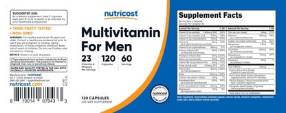 Nutricost Multivitamin for Men 120 Capsules - Vitamins and Minerals for The Healthy Man - dailyvitalstore
