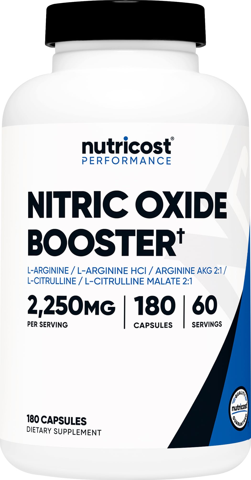 Nutricost Nitric Oxide Booster 2250mg, 180 Capsules - 750mg Per Casule, 60 Servings - Gluten Free and Non-GMO - dailyvitalstore