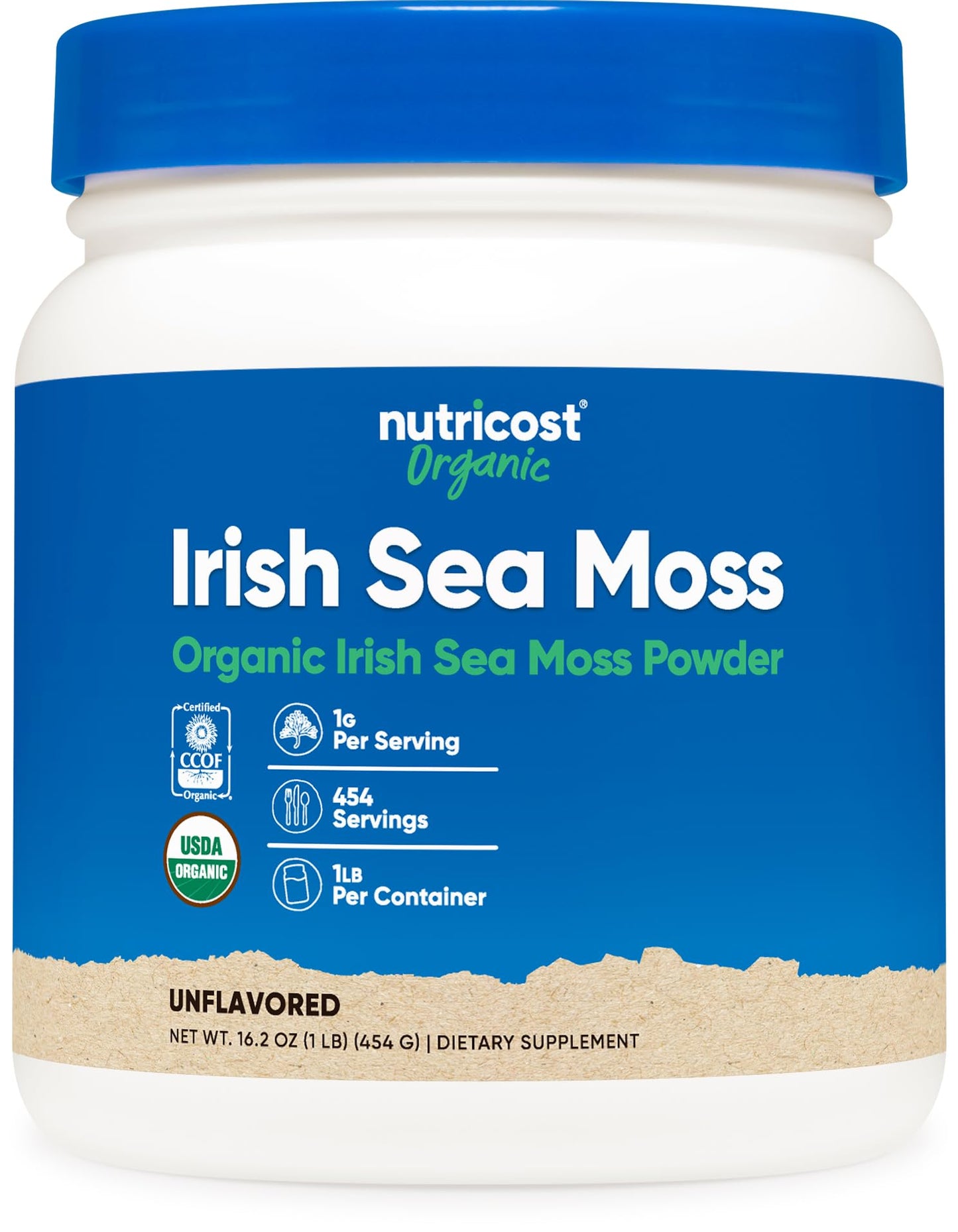 Nutricost Organic Irish Moss Powder (1 LB) - Gluten Free, Non-GMO, Vegetarian Friendly - dailyvitalstore
