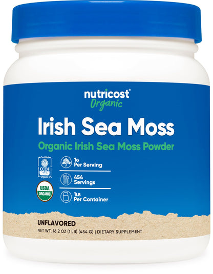 Nutricost Organic Irish Moss Powder (1 LB) - Gluten Free, Non-GMO, Vegetarian Friendly - dailyvitalstore