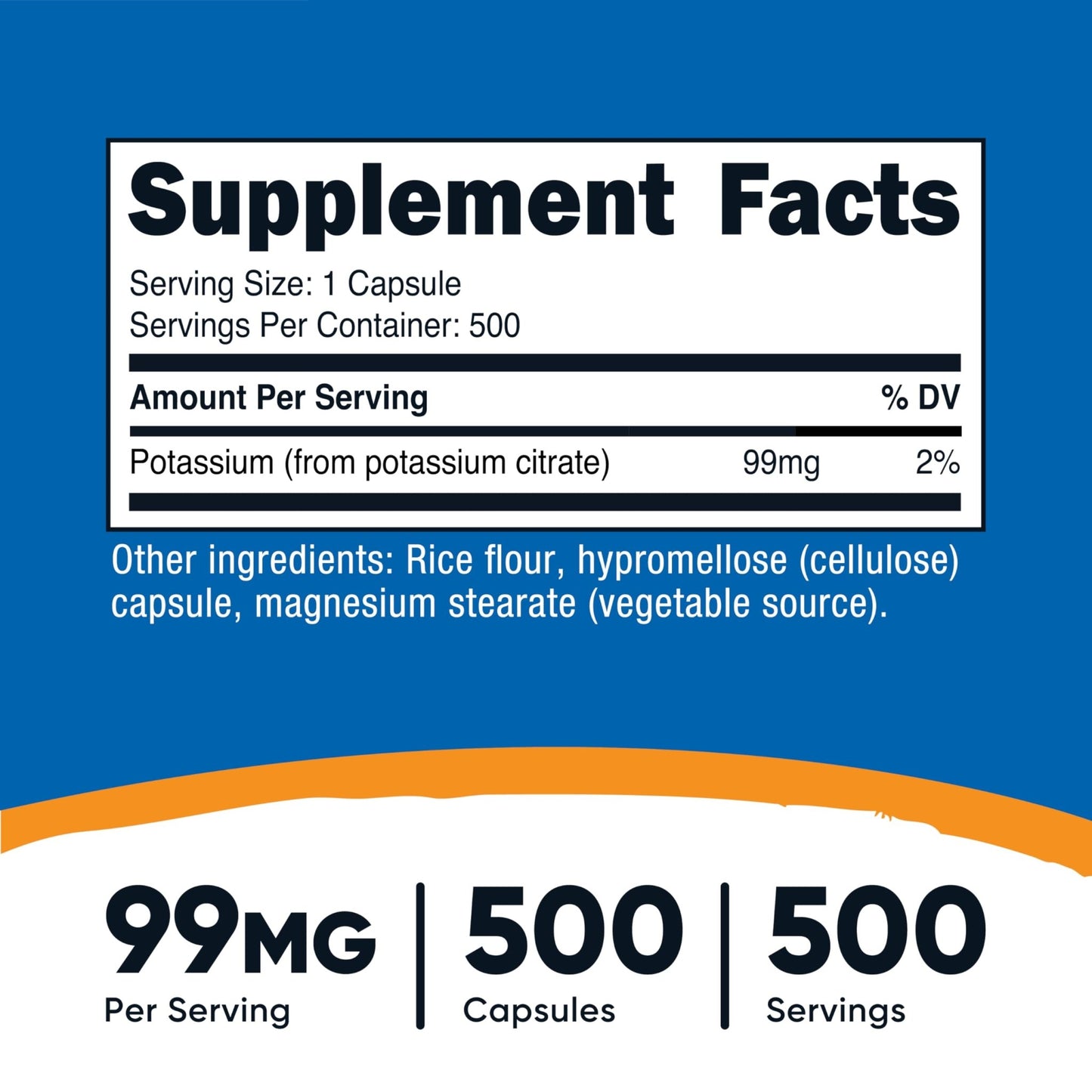 Nutricost Potassium Citrate 99mg, 500 Capsules - dailyvitalstore