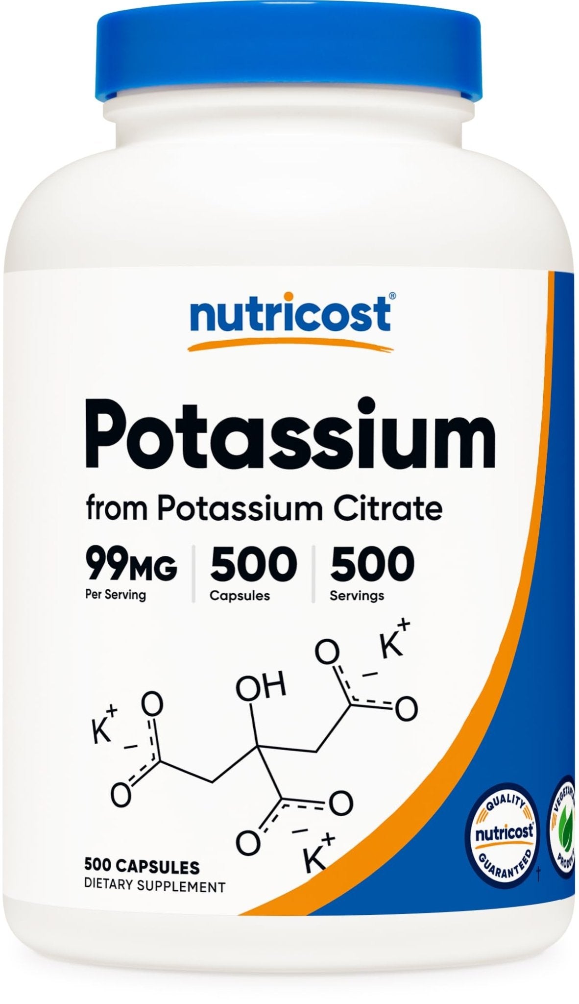 Nutricost Potassium Citrate 99mg, 500 Capsules - dailyvitalstore