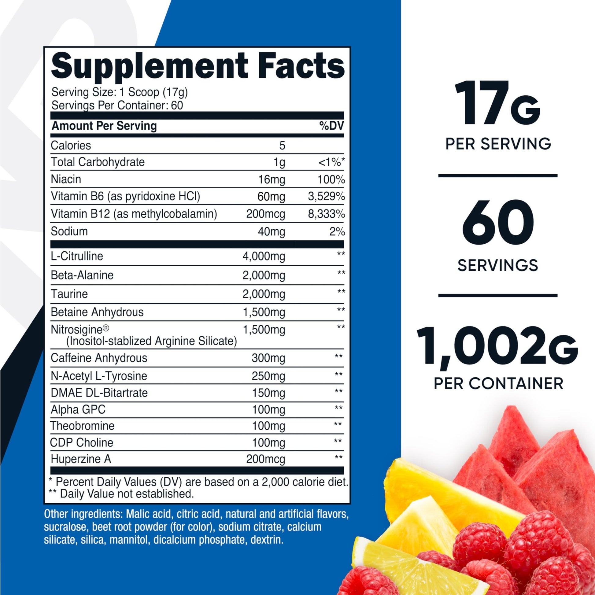 Nutricost Pre-X Xtreme Pre-Workout Complex Powder, Fruit Punch, 60 Servings, Vegetarian, Non-GMO and Gluten Free - dailyvitalstore