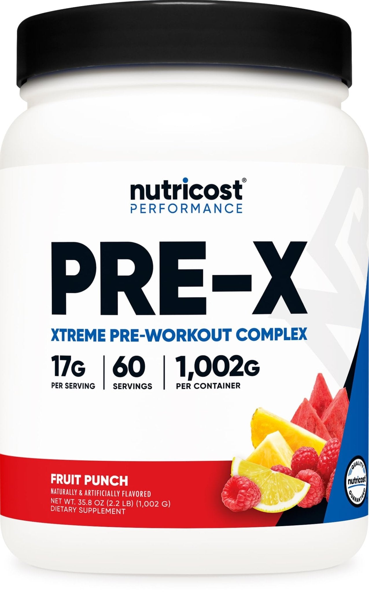 Nutricost Pre-X Xtreme Pre-Workout Complex Powder, Fruit Punch, 60 Servings, Vegetarian, Non-GMO and Gluten Free - dailyvitalstore