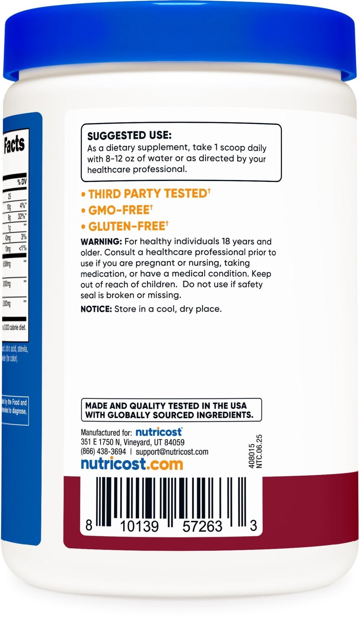 Nutricost Soluble Fiber (Berry Flavored) 30 Servings - Vegan, Non-GMO, Gluten Free - dailyvitalstore