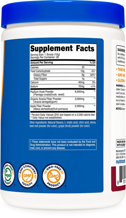 Nutricost Soluble Fiber (Berry Flavored) 30 Servings - Vegan, Non-GMO, Gluten Free - dailyvitalstore