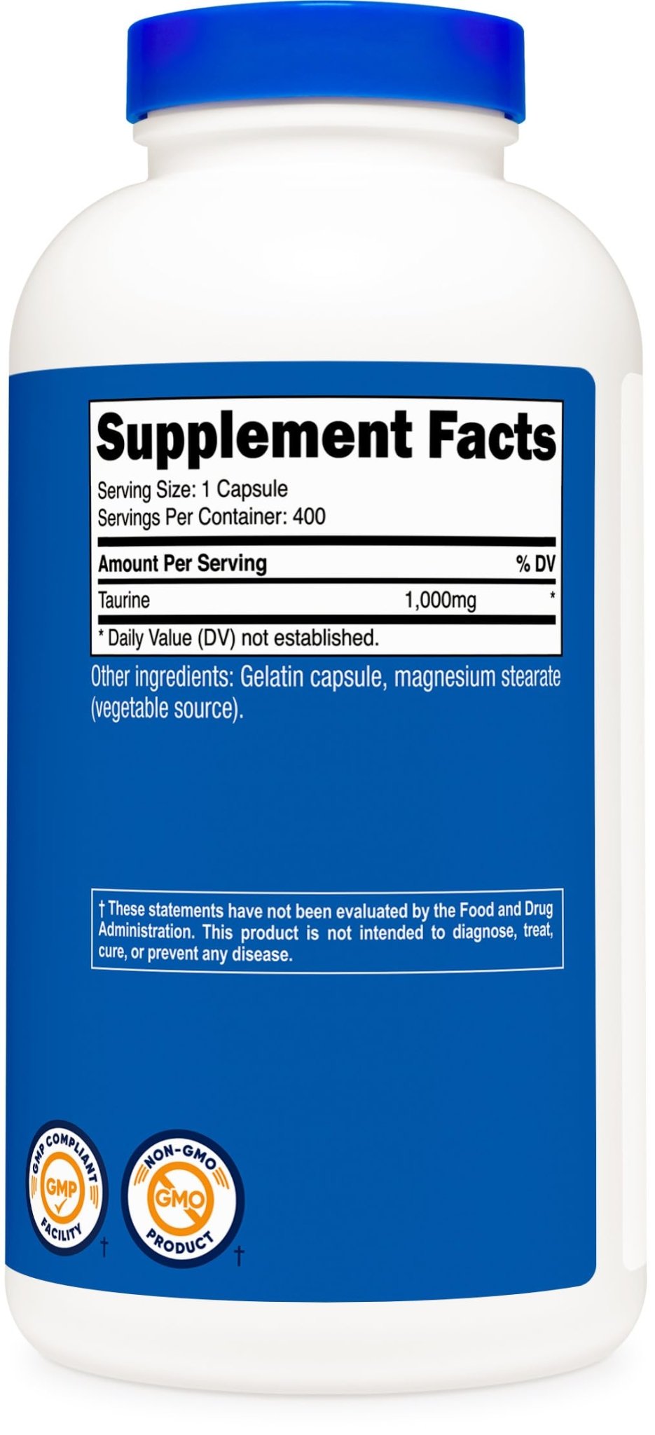 Nutricost Taurine 1000mg, 400 Capsules - dailyvitalstore