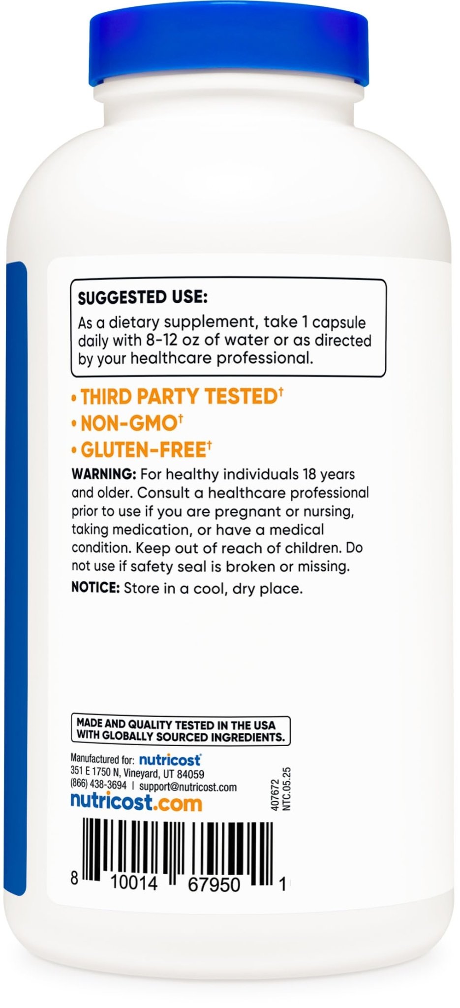 Nutricost Taurine 1000mg, 400 Capsules - dailyvitalstore