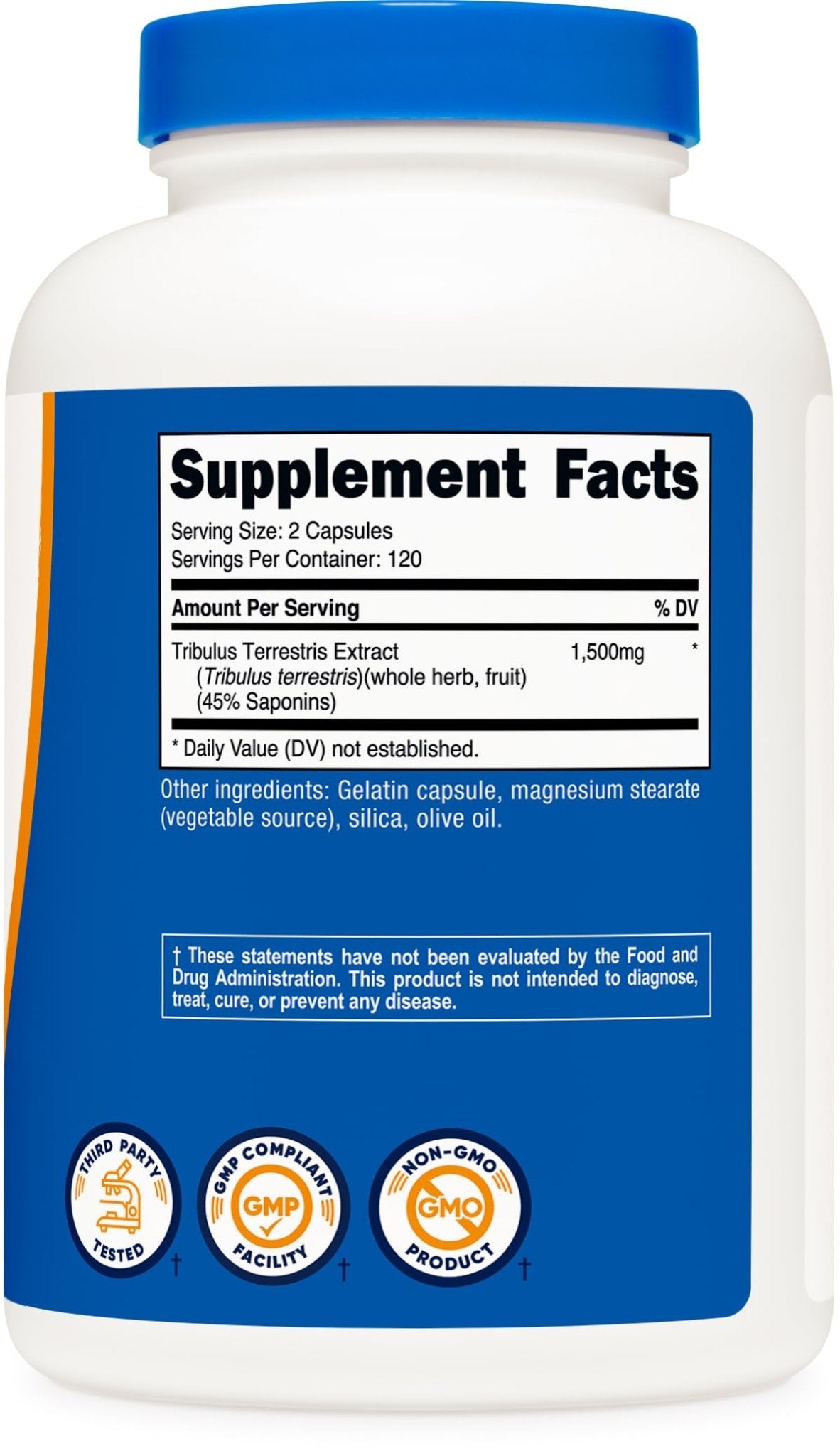 Nutricost Tribulus Terrestris Extract 1500mg, 240 Capsules - 45% Saponins, 120 Servings, Non-GMO, Gluten Free - dailyvitalstore