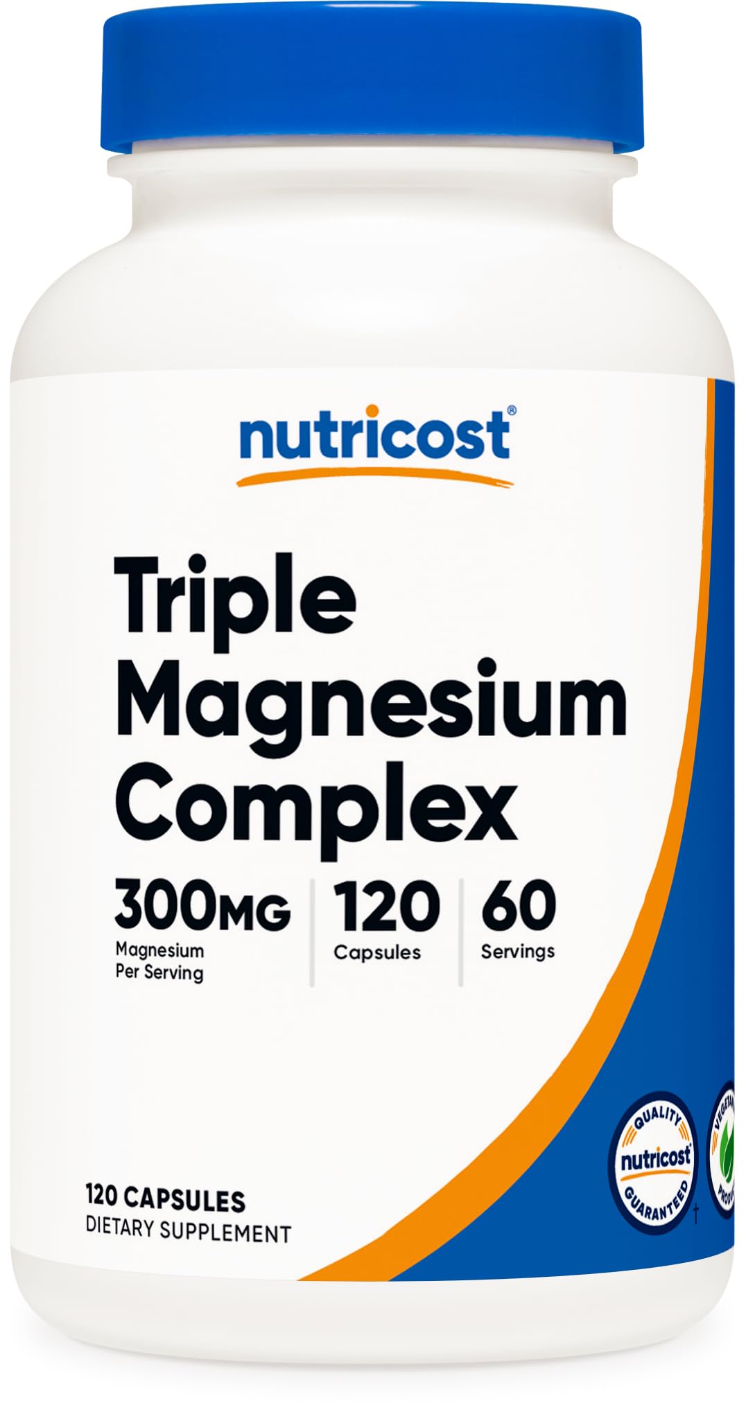 Nutricost Triple Magnesium Complex (300mg, 120 Capsules) - from Di-Magnesium Malate, Bisglycinate and Citrate, 60 Servings - dailyvitalstore