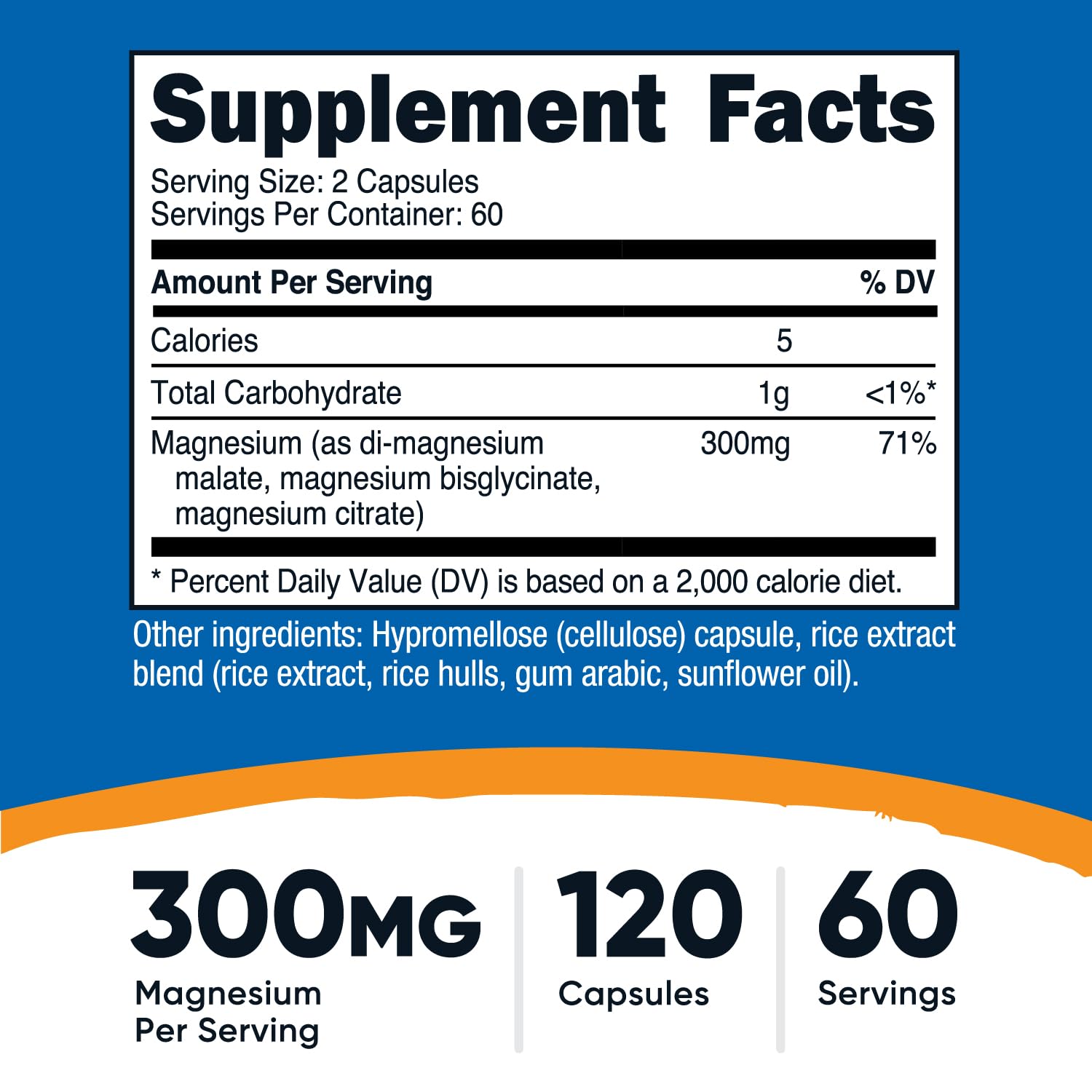 Nutricost Triple Magnesium Complex (300mg, 120 Capsules) - from Di-Magnesium Malate, Bisglycinate and Citrate, 60 Servings - dailyvitalstore