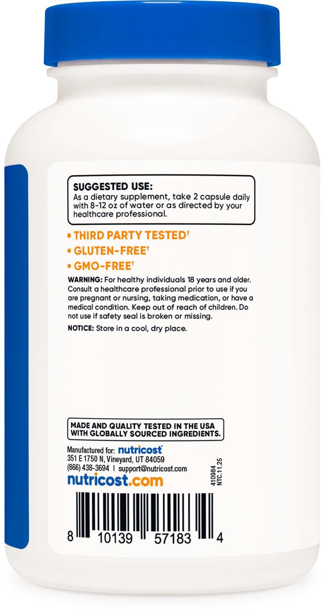 Nutricost Triple Magnesium Complex (300mg, 120 Capsules) - from Di-Magnesium Malate, Bisglycinate and Citrate, 60 Servings - dailyvitalstore