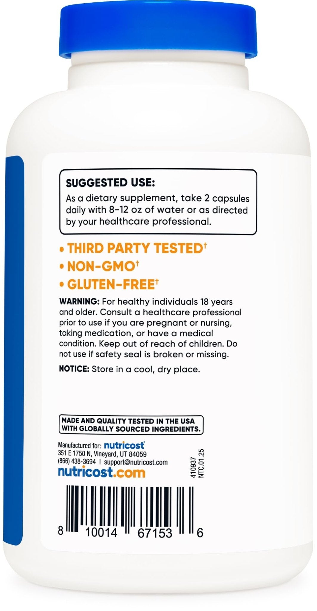 Nutricost Vitamin C with Zinc Capsules, 120 Servings - 1000mg, 45mg Zinc, Non-GMO, Gluten Free Vitamin C Supplement - dailyvitalstore