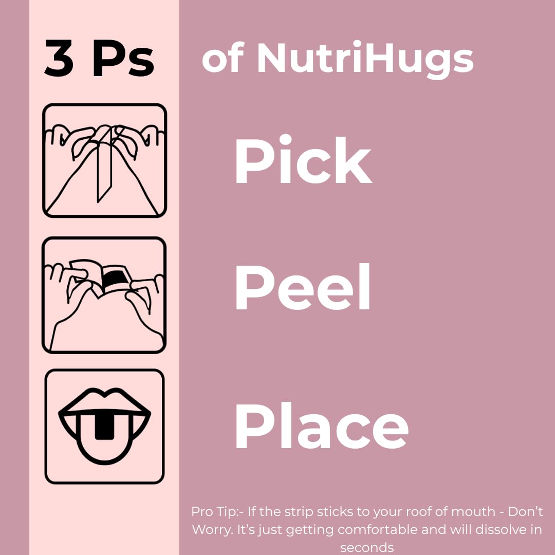 NutriHugs Daily Multivitamin Dissolving Strips - Vitamins A, B-Complex, C, D3 and K2 - 11 Essential Vitamins & Minerals - Vegan, Sugar-Free, Fast-Absorbing Oral Thin Film - Doctor-Founded - 30 Count - dailyvitalstore