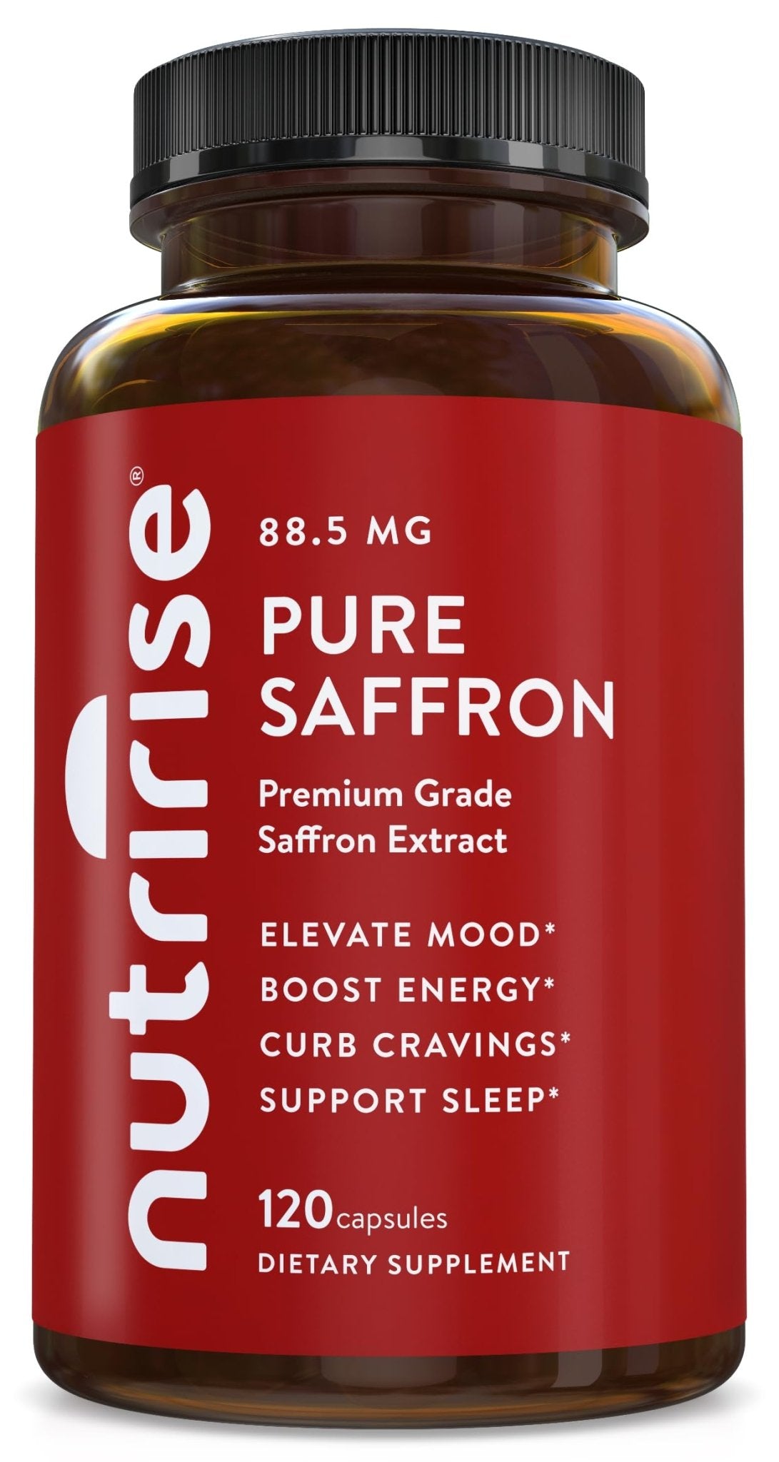 NutriRise Saffron Supplements 120 Capsules, 88.5mg Pure Extract - 4 Month Supply for Mood, Energy, Sleep, Stress & Cortisol Support - Non-GMO - dailyvitalstore