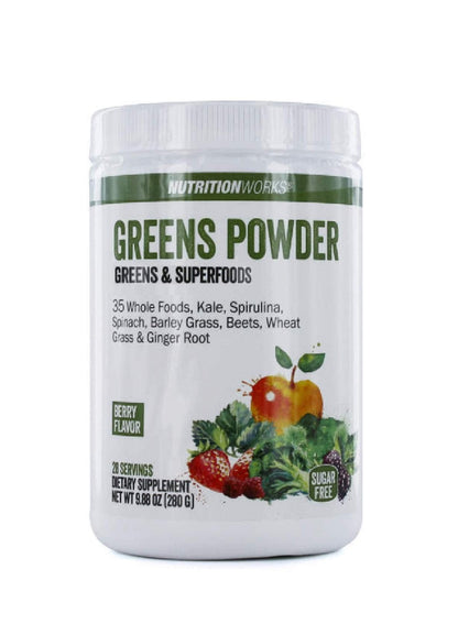 Nutrition Works Greens Powder Greens & Superfoods - Berry Flavor - 9.88 Oz (20 Servings) - dailyvitalstore