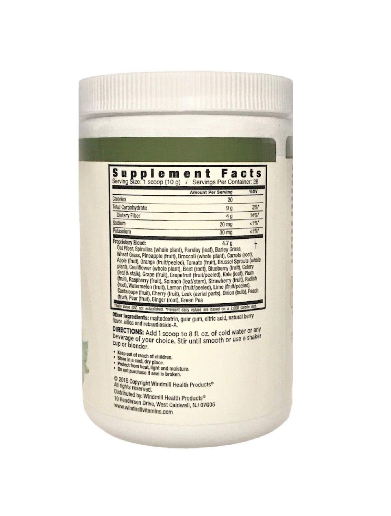 Nutrition Works Greens Powder Greens & Superfoods - Berry Flavor - 9.88 Oz (20 Servings) - dailyvitalstore