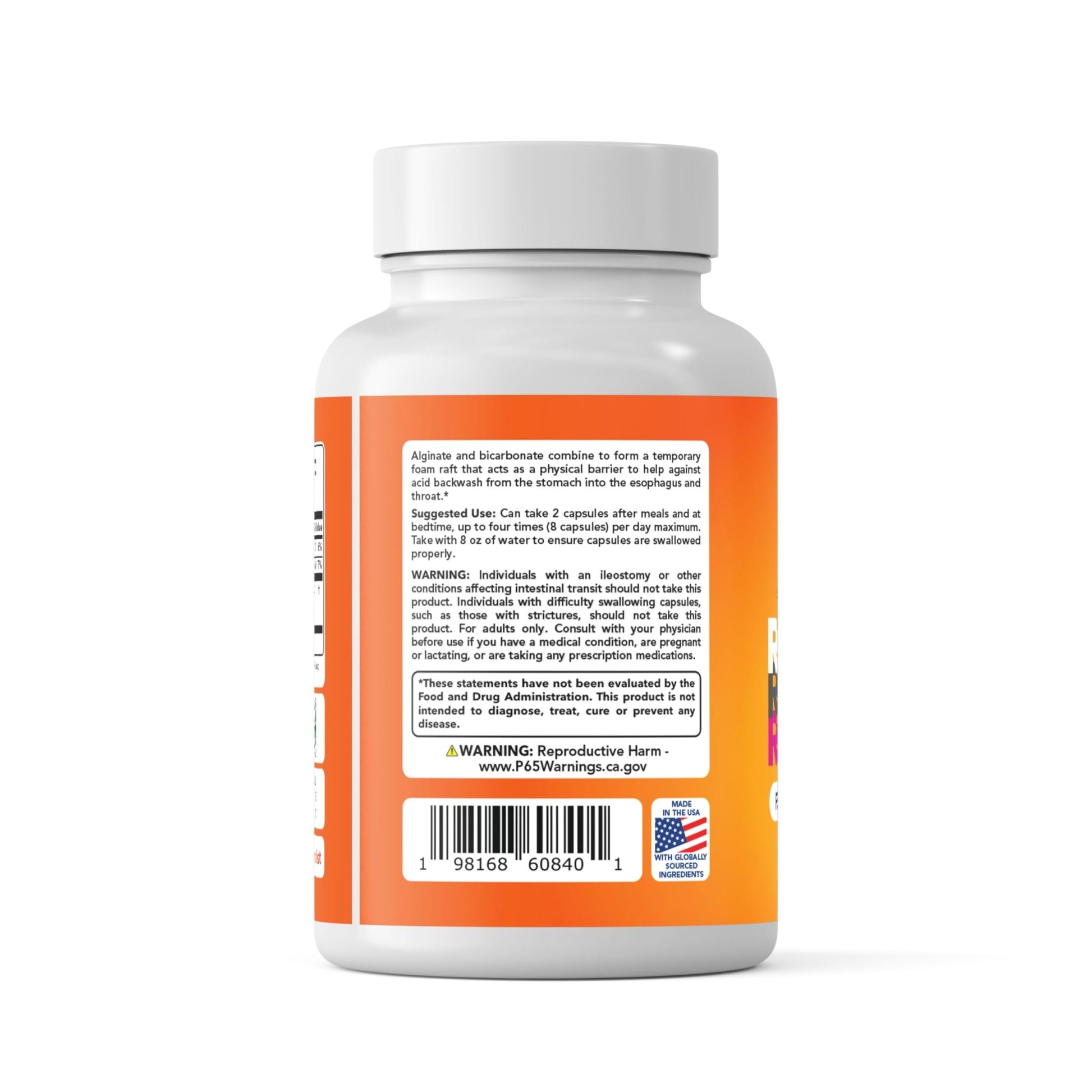 Nutritist Refluxter Sodium Alginate Capsules – Natural Acid Reflux & GERD Relief Supplement. Supports LPR, Silent Reflux, Heartburn, Indigestion - dailyvitalstore