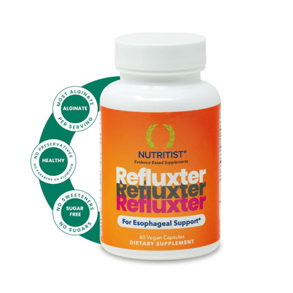 Nutritist Refluxter Sodium Alginate Capsules – Natural Acid Reflux & GERD Relief Supplement. Supports LPR, Silent Reflux, Heartburn, Indigestion - dailyvitalstore