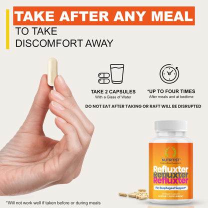 Nutritist Refluxter Sodium Alginate Capsules – Natural Acid Reflux & GERD Relief Supplement. Supports LPR, Silent Reflux, Heartburn, Indigestion - dailyvitalstore