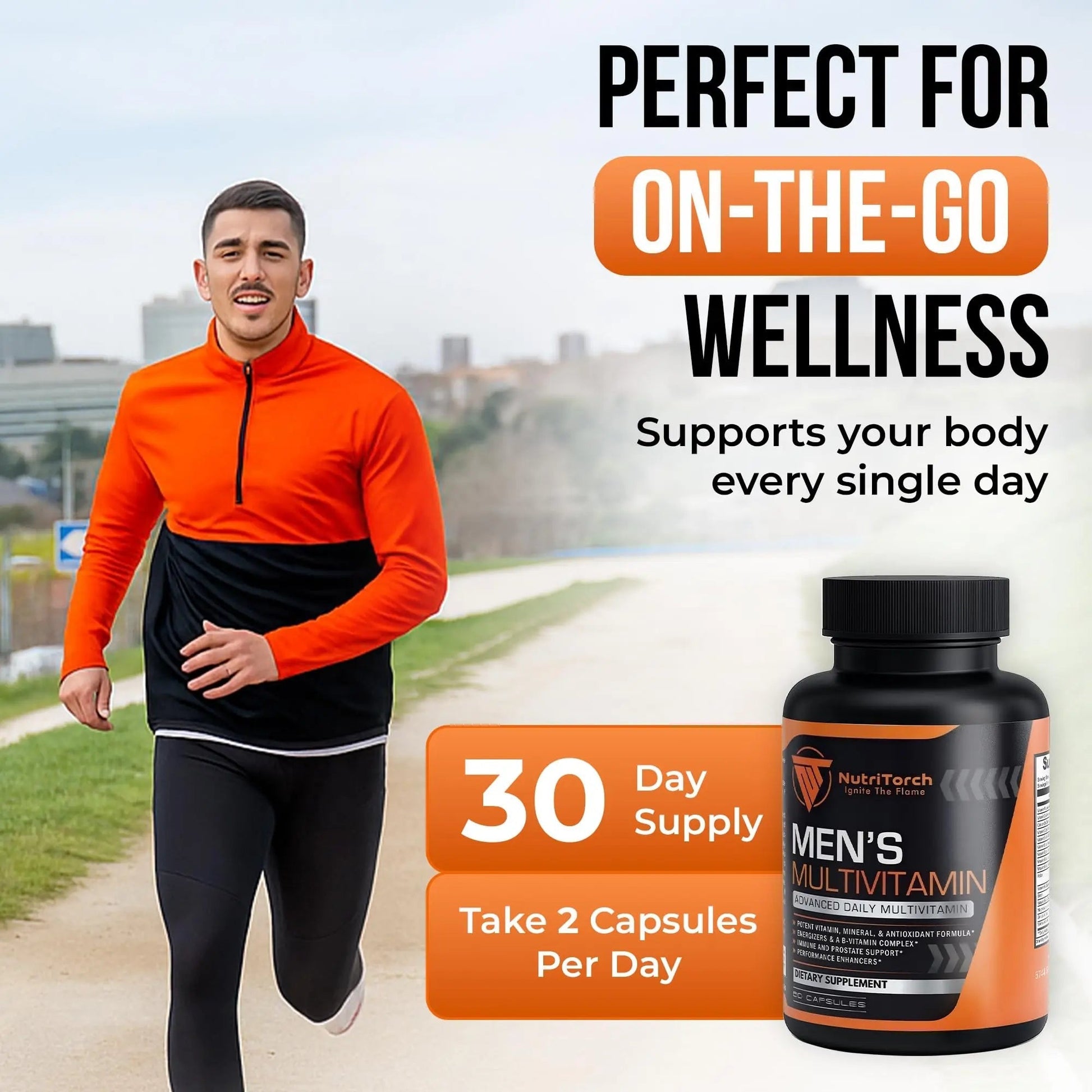 NutriTorch Multivitamin for Men – Adult Dietary Supplement with Vitamins A, C & D, Minerals & Antioxidants for Immune Support, Increased Energy - dailyvitalstore