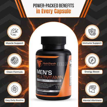 NutriTorch Multivitamin for Men – Adult Dietary Supplement with Vitamins A, C & D, Minerals & Antioxidants for Immune Support, Increased Energy - dailyvitalstore