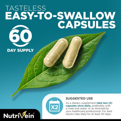 Nutrivein Organic Sea Moss 1600mg Plus Bladderwrack & Burdock - 120 Caps for Adults - Prebiotic Super-Food - Immune System & Digestive Health - dailyvitalstore
