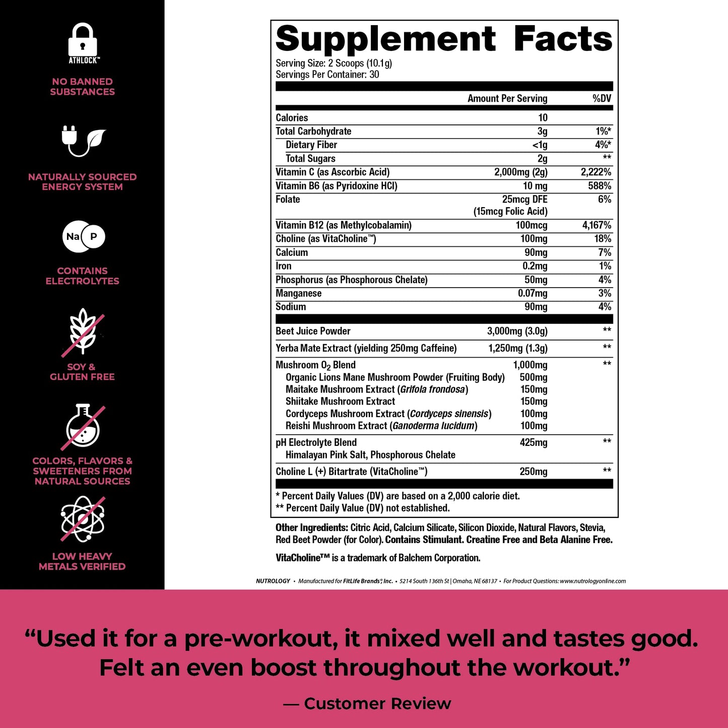 Nutrology Greens & Fruits Powder-Naturally Sourced Superfood, Chocolate (30 Servings) Beet Natural O2, Pre Workout Powder, Passion Fruit Flavor (30 Servings) - dailyvitalstore