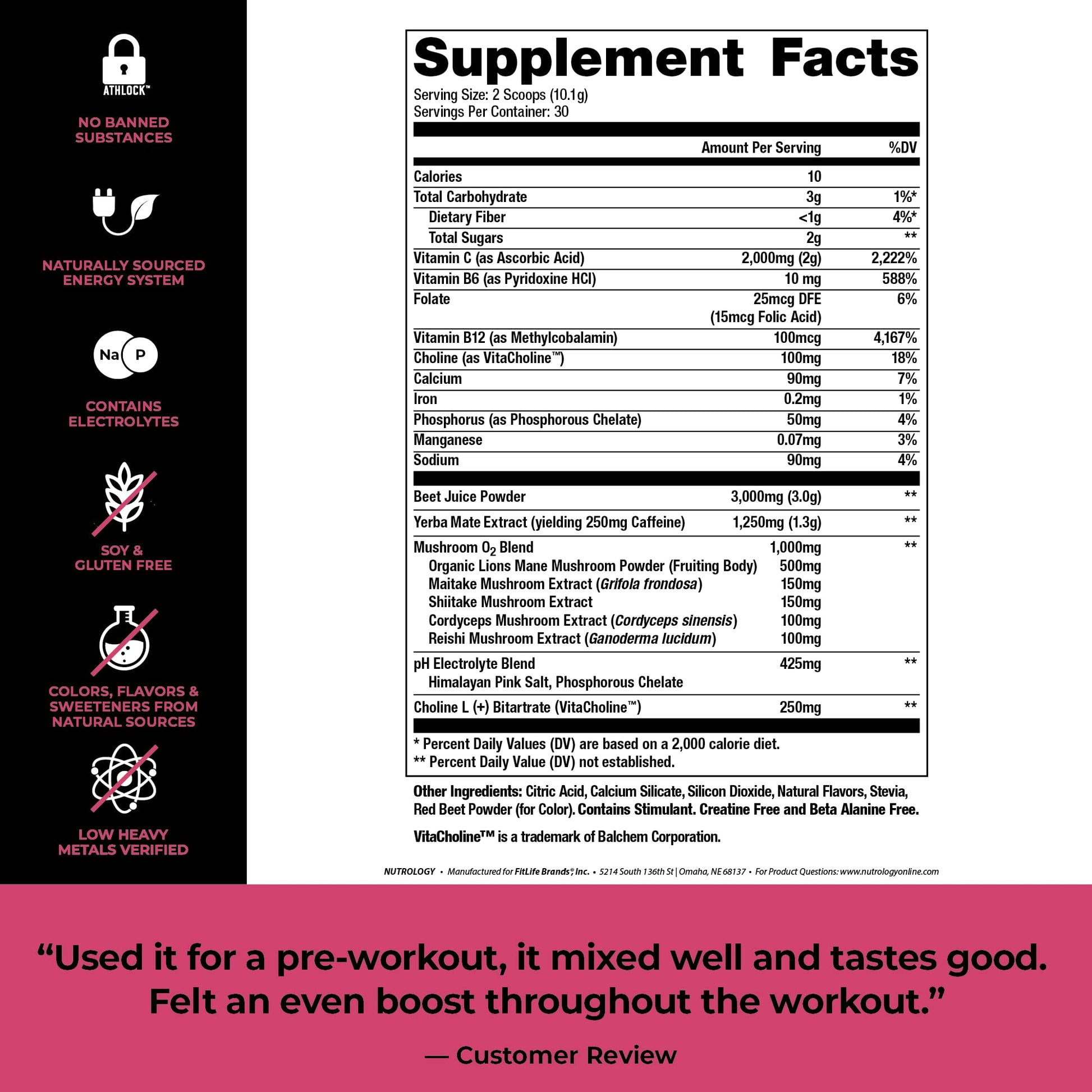 Nutrology Greens & Fruits Powder-Naturally Sourced Superfood, Chocolate (30 Servings) Beet Natural O2, Pre Workout Powder, Passion Fruit Flavor (30 Servings) - dailyvitalstore