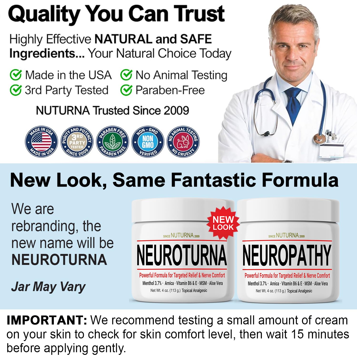 Nuturna Nerve Cream - Fast Acting Comfort for Feet, Hands, Legs & Toes - Ultra Strength Menthol, Arnica, Aloe Vera, MSM - Cooling Soothing Comfort - Non-Greasy, Paraben-Free - 4 oz - dailyvitalstore