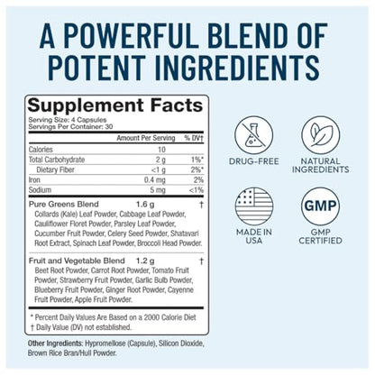 NUU3 Nature’s Superfuel Provides Daily Nutritional Support for Immunity, Wellness, Active Lifestyle & Well-Being - Vitamins Minerals & Antioxidants - 120 Capsules - dailyvitalstore