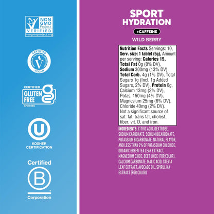 Nuun, Electrolyte Drink Tabs Energy Wild Berry, 8 Count, 1.9 Ounce - dailyvitalstore