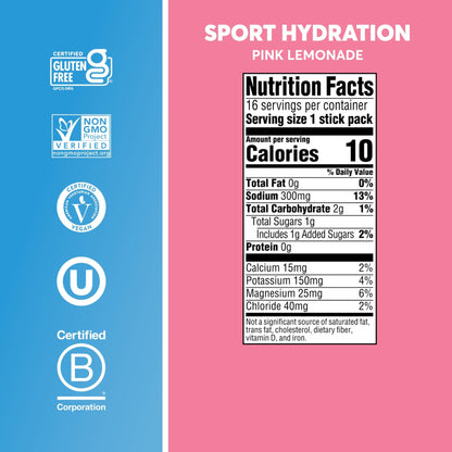Nuun Sport Electrolyte Powder Packets with Magnesium, Calcium, Potassium, Chloride, and Sodium, Hydration Packets for On-the-Go, Pink Lemonade Flavor, Gluten Free & Vegan, - dailyvitalstore