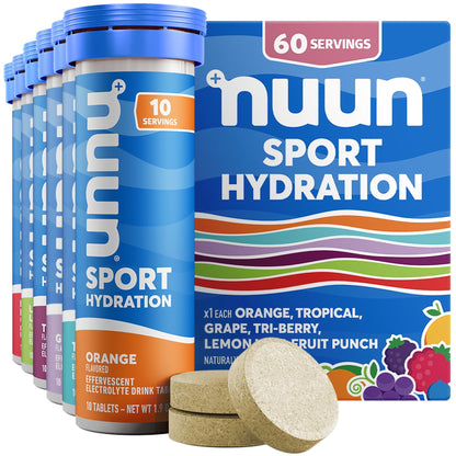 Nuun Sport Electrolyte Tablets with Magnesium, Calcium, Potassium, Chloride & Sodium, Gluten Free & Vegan, - dailyvitalstore