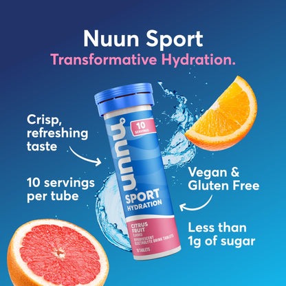 Nuun Sport Electrolyte Tablets with Magnesium, Calcium, Potassium, Chloride & Sodium, Gluten Free & Vegan, Mixed Flavor, 4 Pack (40 Servings Total) - dailyvitalstore