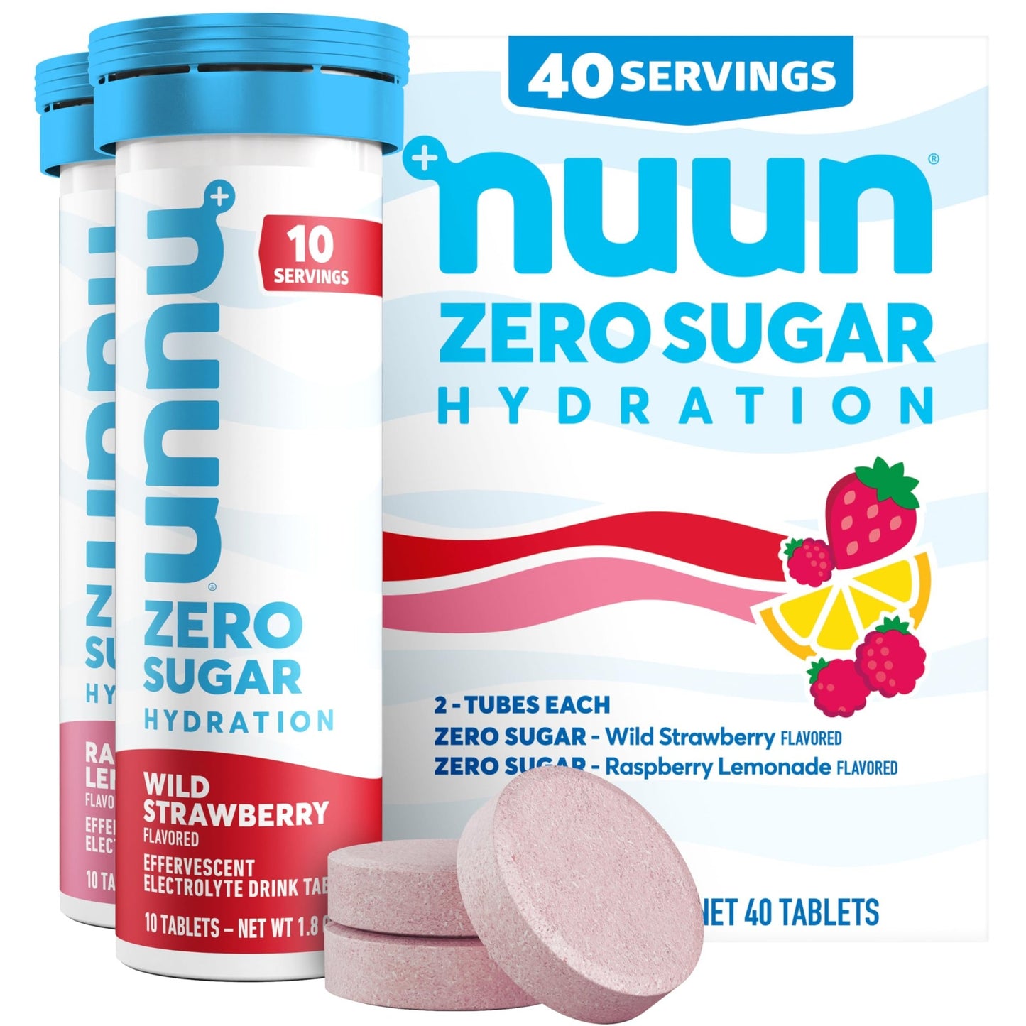 Nuun Zero Sugar Hydration Electrolyte Tablets - Magnesium, Calcium, Potassium, Chloride & Sodium, Light & Delicious Fruit Flavors, No Sugar, Gluten Free, Vegan - dailyvitalstore