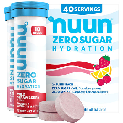 Nuun Zero Sugar Hydration Electrolyte Tablets - Magnesium, Calcium, Potassium, Chloride & Sodium, Light & Delicious Fruit Flavors, No Sugar, Gluten Free, Vegan - dailyvitalstore