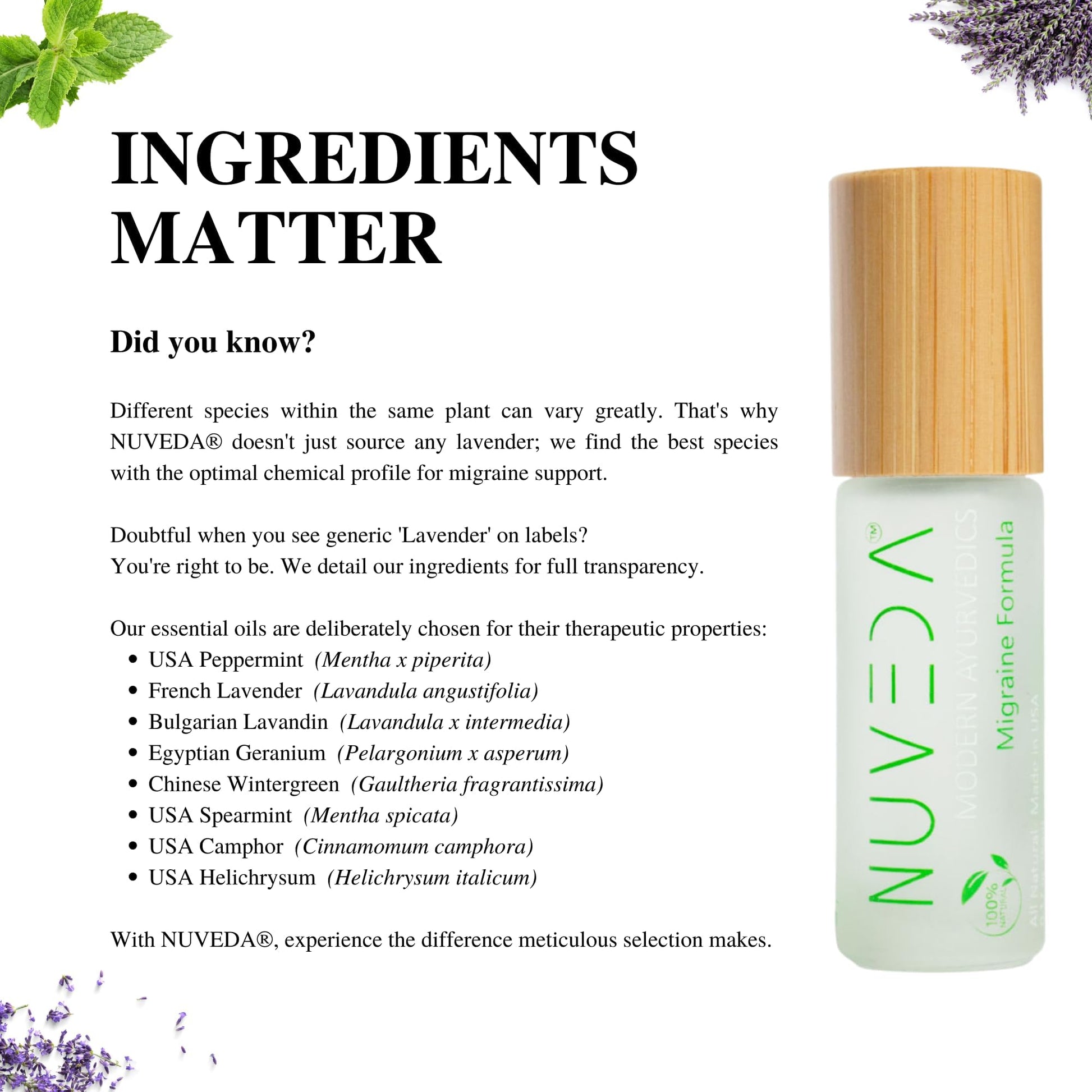 NUVEDA® Advanced Migraine Formula - All Natural Headache Stick | Modern Ayurvedic, Roll On Stick | Therapeutic Grade Essential Oil Aromatherapy | Made in USA - dailyvitalstore