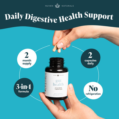 Nuven Naturals All-in-One Gut Health w/Probiotics, Prebiotics, Digestion-Supporting Herbs - dailyvitalstore