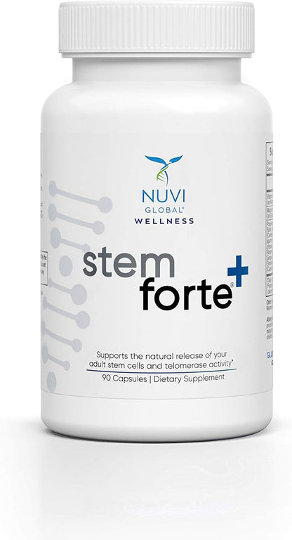 NuVi Global Stemforte Plus Stem Cell and Telomere Supplements – Cell Regeneration, Cell Growth & Telomere Support for Healthy Aging & Cellular Health – 90 Capsules for Men & Women - dailyvitalstore