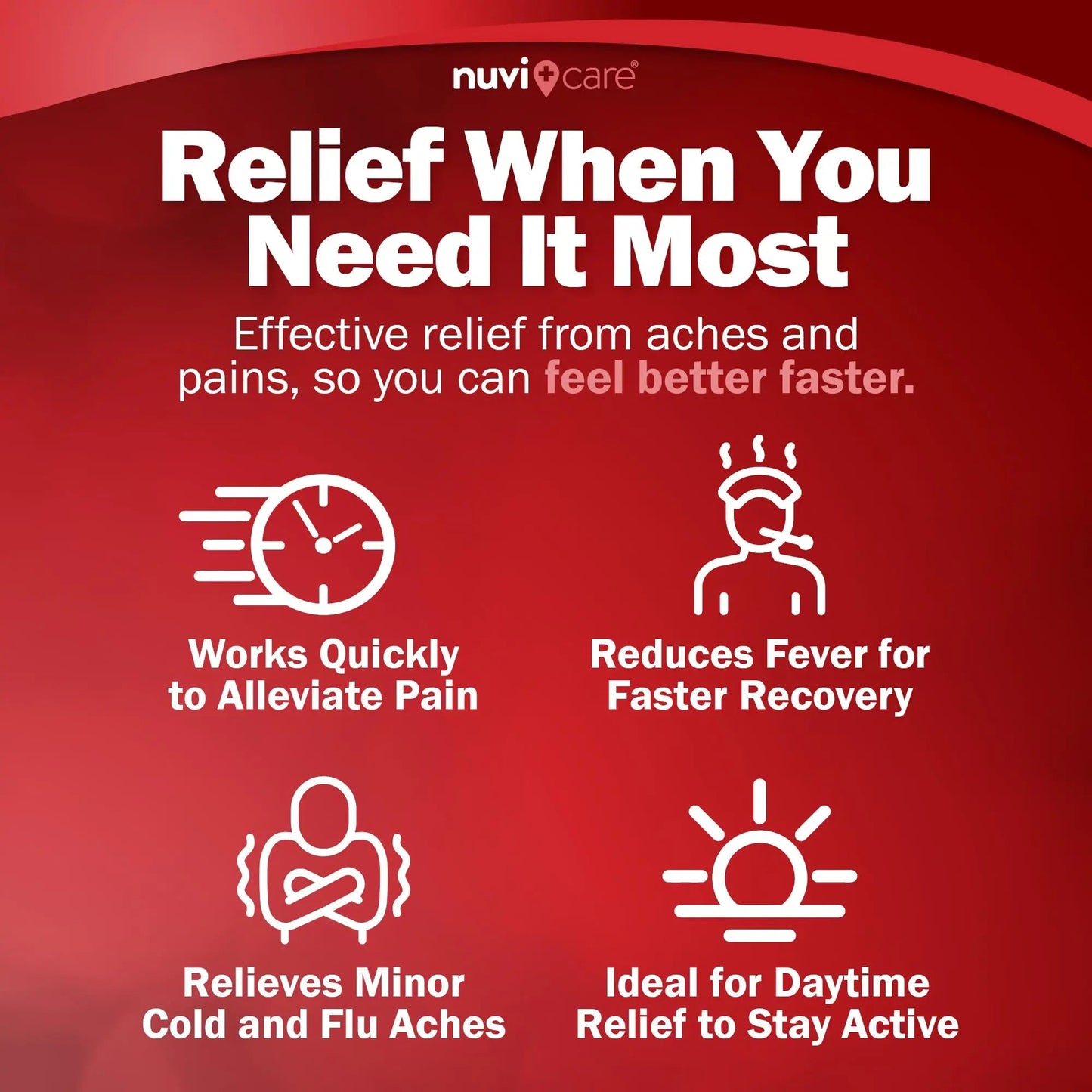 NUVICARE Acetaminophen 500mg Extra Strength Pain Relief - Compare to Tylenol Extra Strength Pain Reliever & Fever Reducer - 500mg Tablets for Adults for Headaches (100 Caplets) - dailyvitalstore