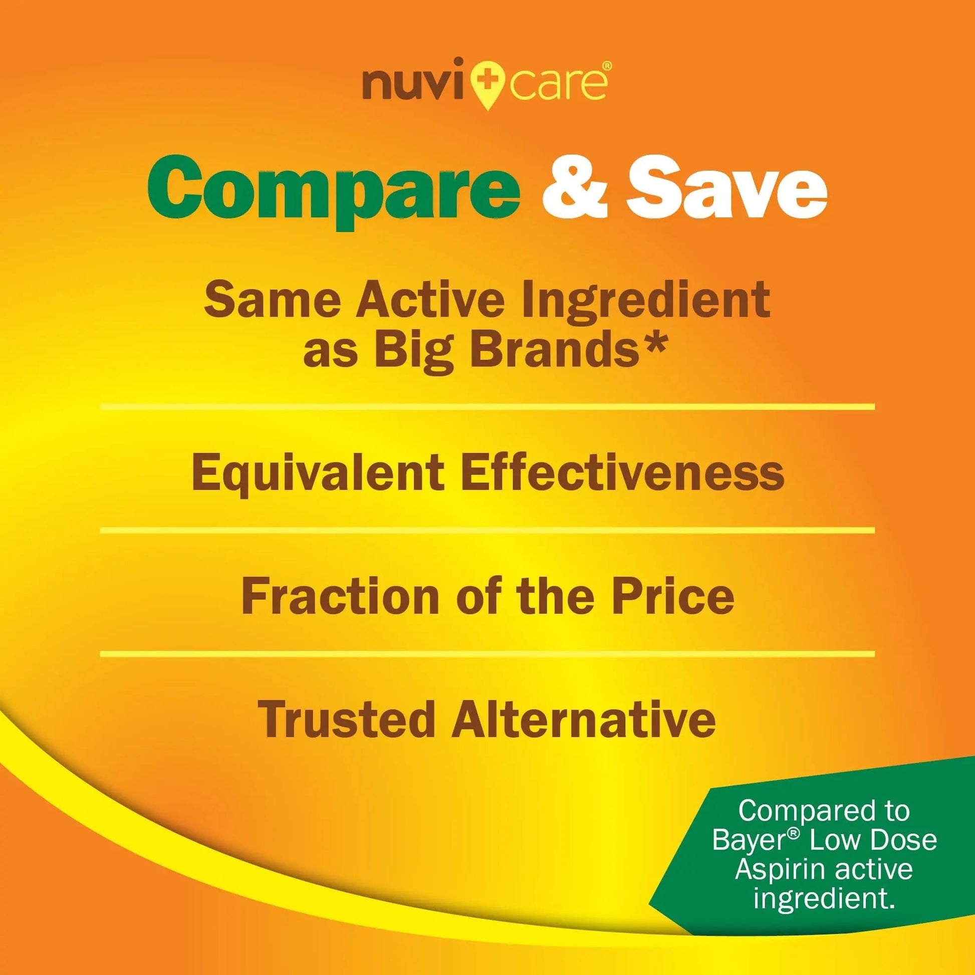 NUVICARE Low Dose Aspirin 81mg for Adults Coated Caplets - Compare to Active Ingredient in Low Dose Bayer Aspirin for Adults - Safety Coated (300 Count) - dailyvitalstore