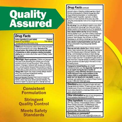 NUVICARE Low Dose Aspirin 81mg for Adults Coated Caplets - Compare to Active Ingredient in Low Dose Bayer Aspirin for Adults - Safety Coated (300 Count) - dailyvitalstore