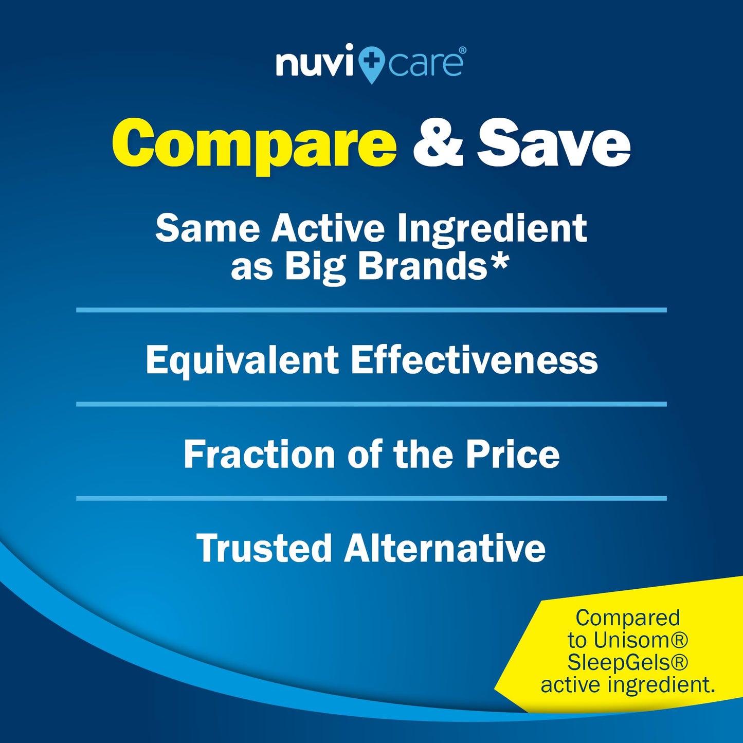 NUVICARE Maximum Strength SleepAid Soft Gels - Nighttime Sleep Aid with Diphenhydramine HCl 50mg - Non Habit Forming Sleeping Pills for Adults - Extra Strong OTC Sleep Aids for Adults (100 Count) - dailyvitalstore