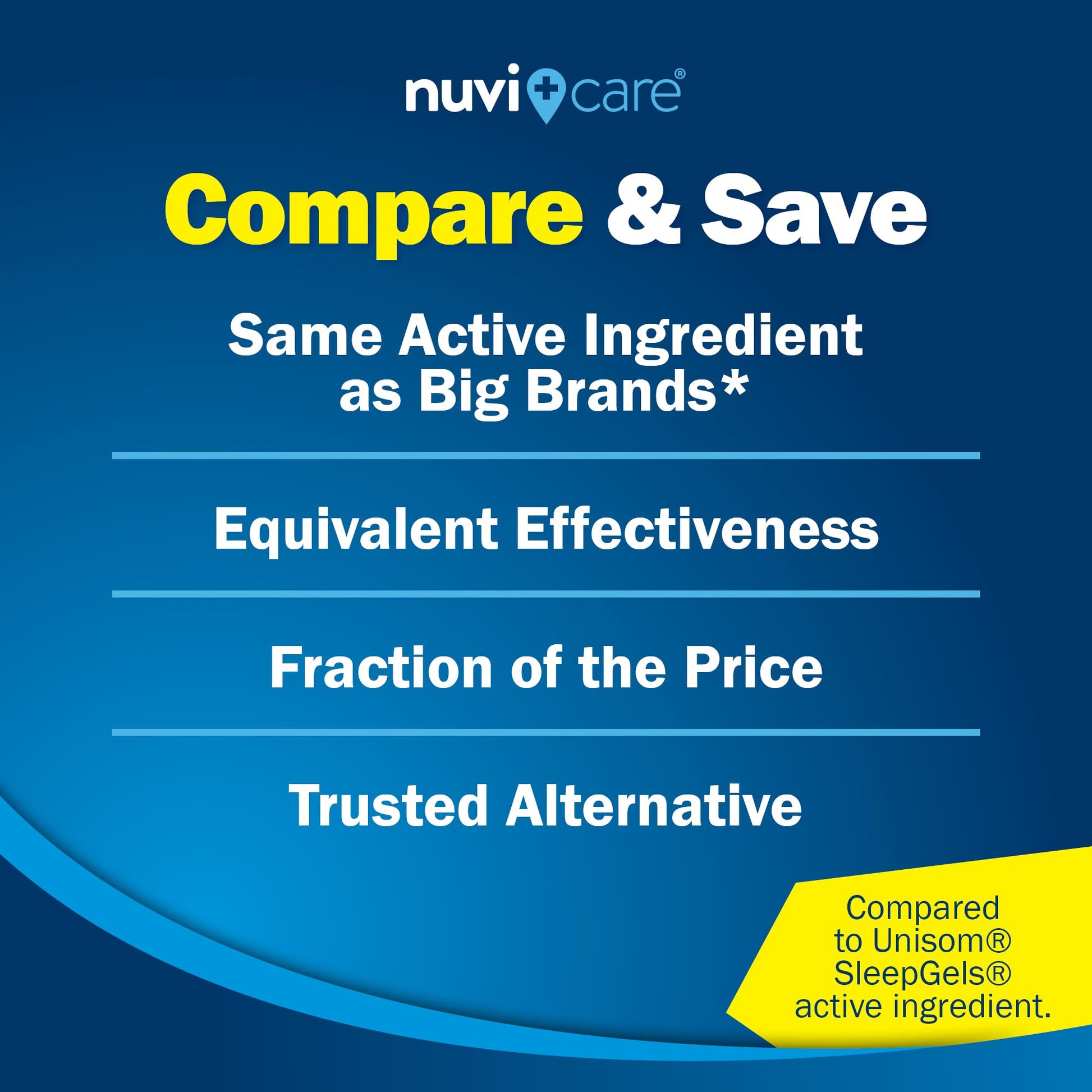 NUVICARE Maximum Strength SleepAid Soft Gels - Nighttime Sleep Aid with Diphenhydramine HCl 50mg - Non Habit Forming Sleeping Pills for Adults - Extra Strong OTC Sleep Aids for Adults (100 Count) - dailyvitalstore